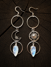 Load image into Gallery viewer, Moonstone Celestial Boho Earrings