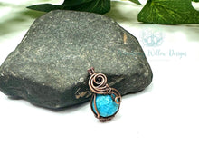 Load image into Gallery viewer, Minimal Copper Turquoise Wire Wrapped Pendant