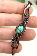 Load image into Gallery viewer, Genuine Turquoise Free Flow Copper Wire Wrapped Bracelet