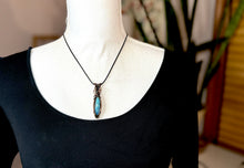Load image into Gallery viewer, Blue Flash Labradorite Celtic Wire Wrapped Copper Necklace