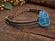 Load image into Gallery viewer, Raw Aquamarine Bangle Bracelet