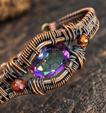 Load image into Gallery viewer, Mystic Topaz &amp; Garnet Bangle