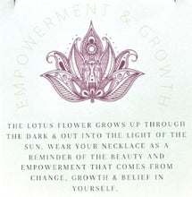 Load image into Gallery viewer, Aquamarine Lotus Silver Necklace with Card