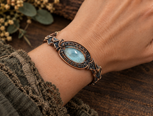 Load image into Gallery viewer, Aquamarine Eye Bangle Bracelet