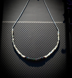 Labradorite & Black Opal Choker Necklace