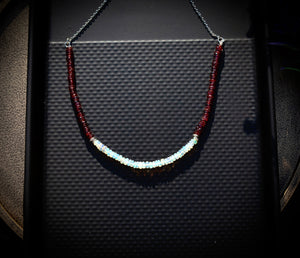 Garnet & Ethiopian Opal Choker Necklace