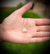 Load image into Gallery viewer, Raw Fire Opal Nugget Minimalist Necklace