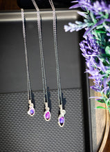 Load image into Gallery viewer, Ethiopian Purple Opal Silver Wire Wrapped Minimalist Necklace
