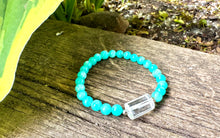 Load image into Gallery viewer, Grade AAA Amazonite &amp; Crystal Quartz Stretch Bracelet