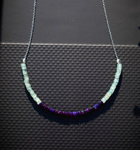 Load image into Gallery viewer, Aquamarine &amp; Purple Opal Choker Necklace