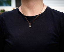 Load image into Gallery viewer, White Ethiopian Opal Copper Wire Wrapped Minimalist Necklace