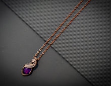 Load image into Gallery viewer, Ethiopian Purple Opal Copper Wire Wrapped Minimalist Necklace