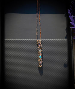 Mixed Opal Egyptian Stick Copper Wire Pendant Necklace
