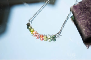 Rainbow Tourmaline Tear Infinity Necklace