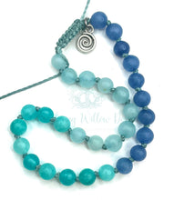 Load image into Gallery viewer, Ombré Blue Jade Knotted Anklet