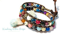 Load image into Gallery viewer, Mixed Gemstone Boho Wrap Bracelet