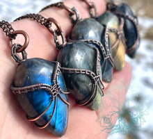 Load image into Gallery viewer, Labradorite Ethan Wrapped Pendant Necklace