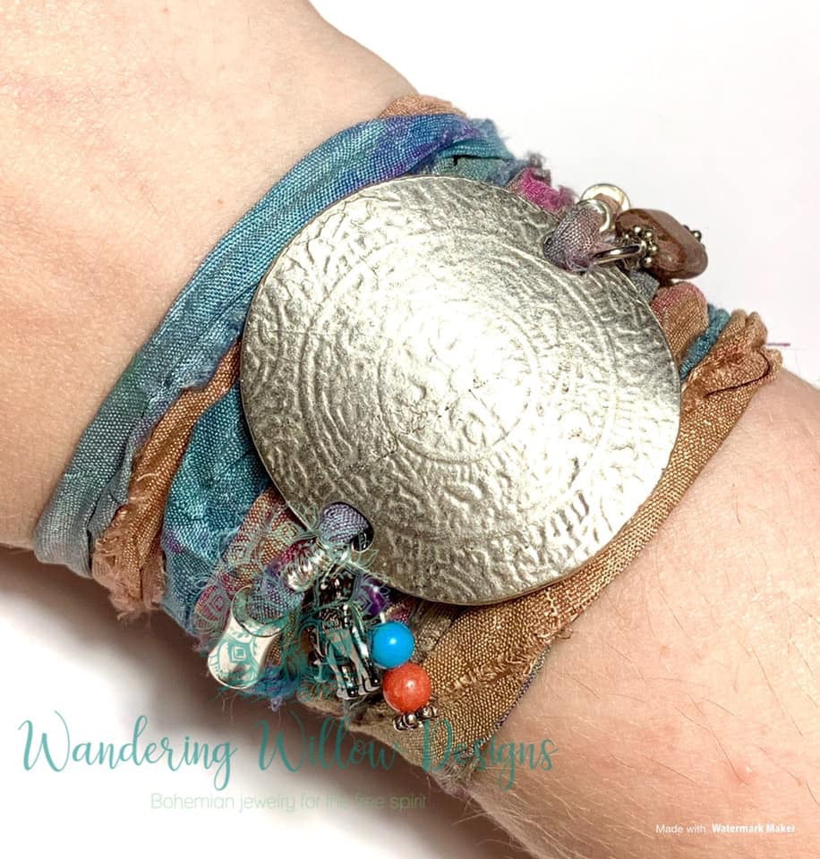 Goddess Recycled Sari Silk Wrap Bracelet