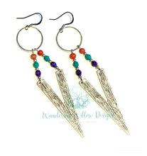 Load image into Gallery viewer, Chevron Recycled Metal Earrings