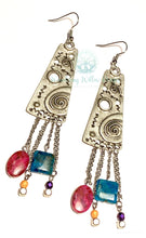Load image into Gallery viewer, Mosaic Recycled Dangle Earrings