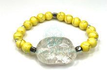 Load image into Gallery viewer, Quartz &amp; Yellow Turquoise Stretch Bracelet
