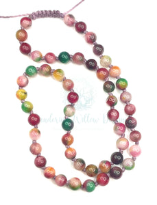 Rainbow Jade Knotted Necklace