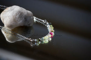 Rainbow Tourmaline Tear Infinity Necklace