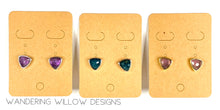 Load image into Gallery viewer, Gemstone Triangle Post Earrings