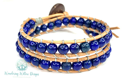 Lapis Lazuli Boho Wrap Bracelet