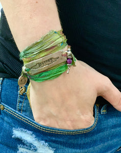 Journey Recycled Sari Silk Wrap Bracelet