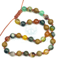 Load image into Gallery viewer, Orange Agate &amp; Sandalwood Knotted Anklet