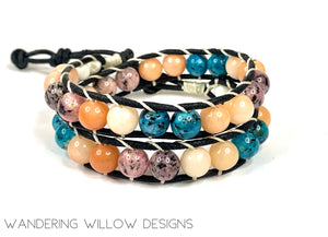 Mix Gemstone Spring Boho Wrap Bracelet