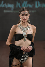 Load image into Gallery viewer, Labradorite Circle Metal Gypsy Bib Necklace