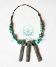 Load image into Gallery viewer, Turquoise and Ebony Wood Stick Necklace