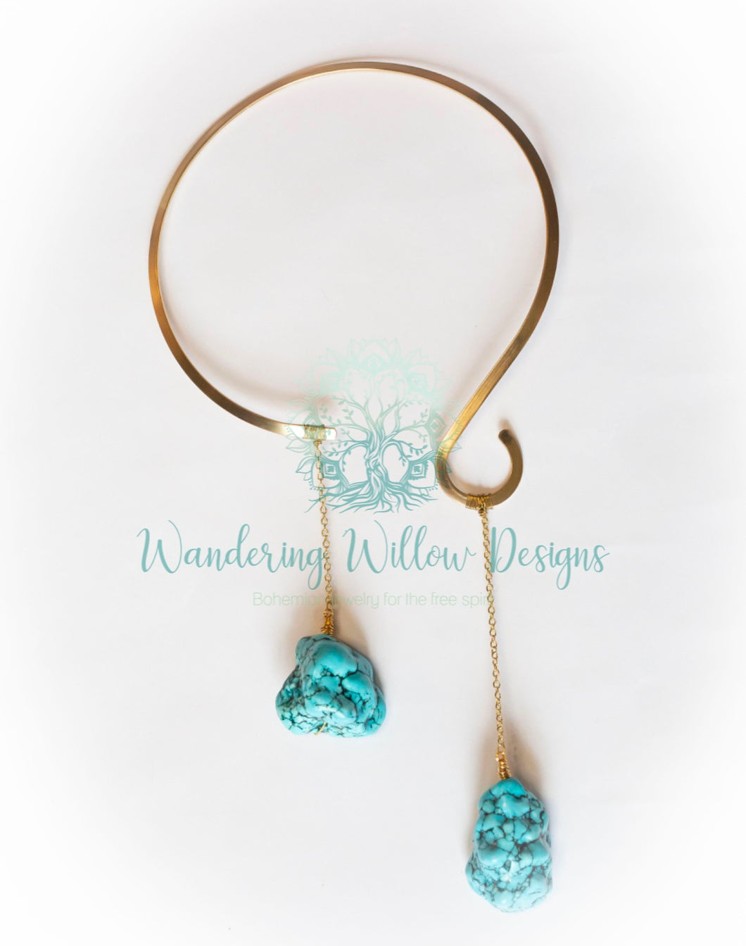 Gold Turquoise Torque Necklace
