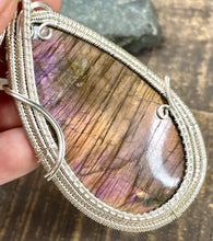 Load image into Gallery viewer, Pink Labradorite Wire Wrapped Pendant