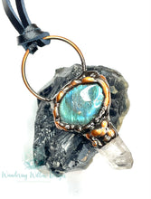 Load image into Gallery viewer, Labradorite &amp; Quartz Electroplated Necklace