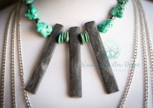 Load image into Gallery viewer, Turquoise and Ebony Wood Stick Necklace