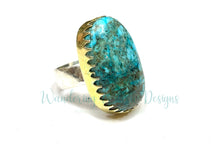 Load image into Gallery viewer, Large Turquoise Mixed Metal Ring Size 8