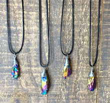 Load image into Gallery viewer, Raw Rainbow Titanium Quartz Wire Wrapped Necklace