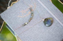 Load image into Gallery viewer, Cube Labradorite Infinity Necklace