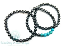Load image into Gallery viewer, Turquoise &amp; Hematite Stretch Bracelet Set