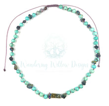 Load image into Gallery viewer, Mood Bead Turquoise &amp; Druzy Knotted Necklace