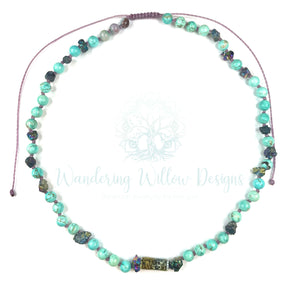 Mood Bead Turquoise & Druzy Knotted Necklace