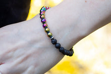 Load image into Gallery viewer, Diffusing Rainbow Hematite Stretch Bracelet
