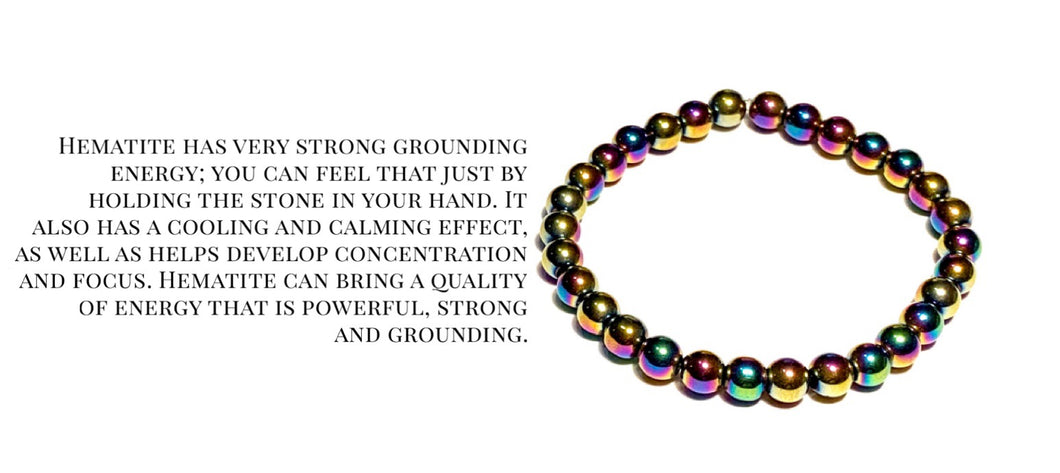 Rainbow Hematite Stretch Bracelet