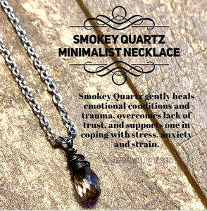 Smokey Quartz Minimalist Necklace