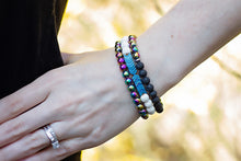 Load image into Gallery viewer, Diffusing Rainbow Hematite Stretch Bracelet